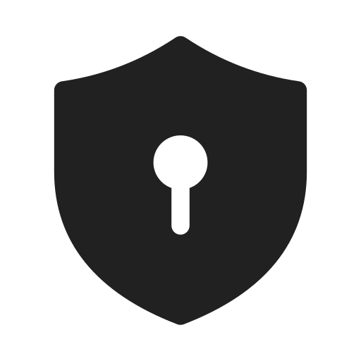 Ic, fluent, shield, keyhole, filled icon