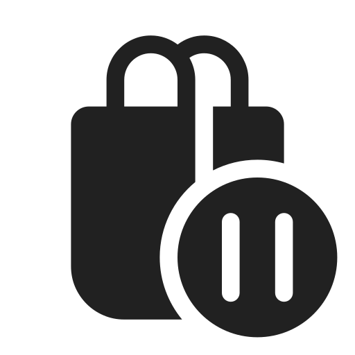 Ic, fluent, shopping, bag, pause, filled icon