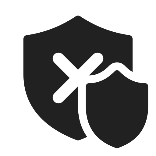 Ic, fluent, shield, dismiss, filled icon