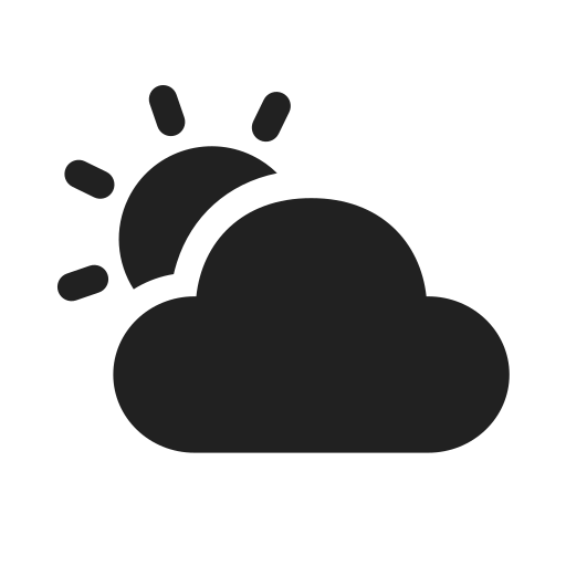 Ic, fluent, weather, partly, cloudy, day, filled icon