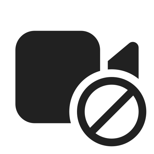Ic, fluent, video, prohibited, filled icon
