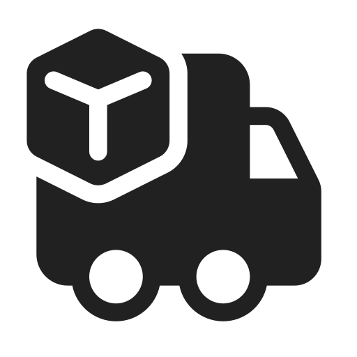 Ic, fluent, vehicle, truck, cube, filled icon