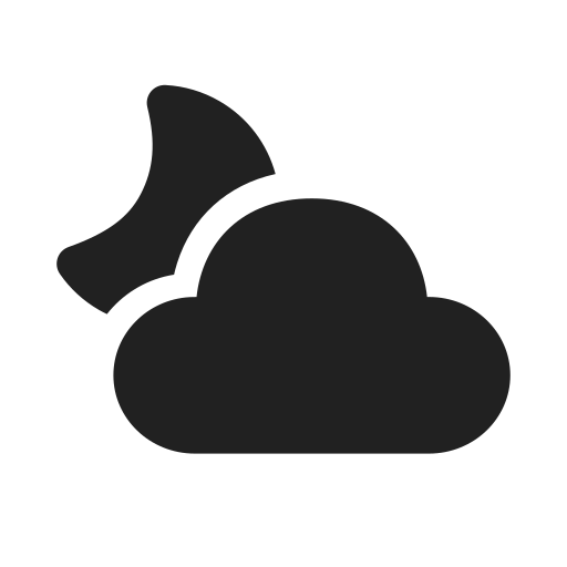 Ic, fluent, weather, partly, cloudy, night, filled icon