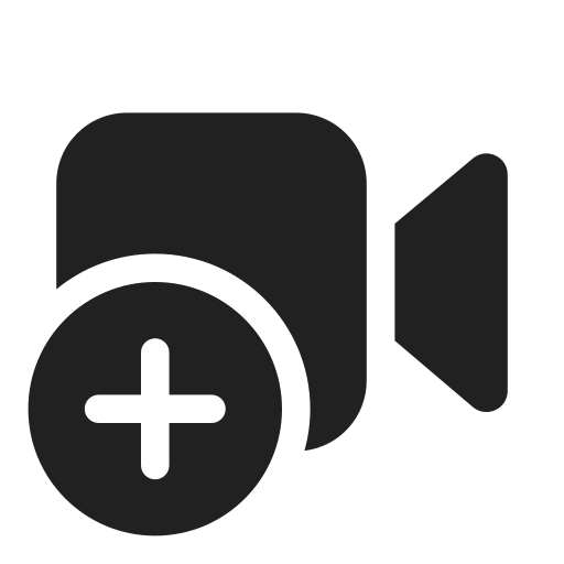 Ic, fluent, video, add, filled icon