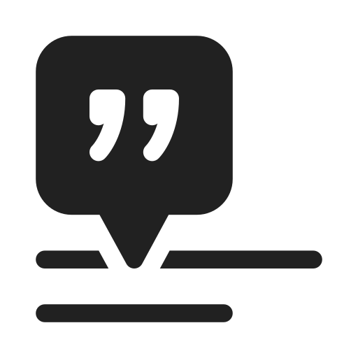 Ic, fluent, tooltip, quote, filled icon