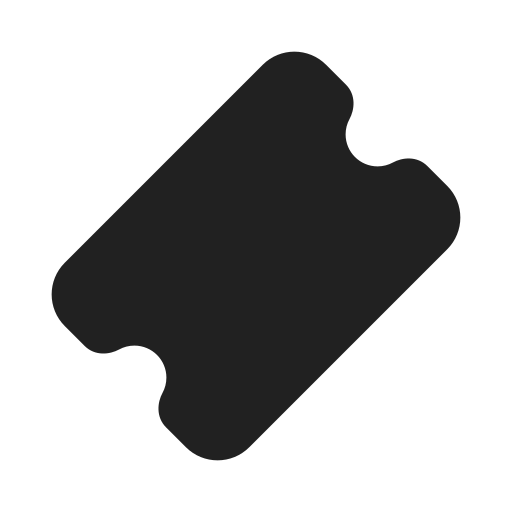 Ic, fluent, ticket, diagonal, filled icon