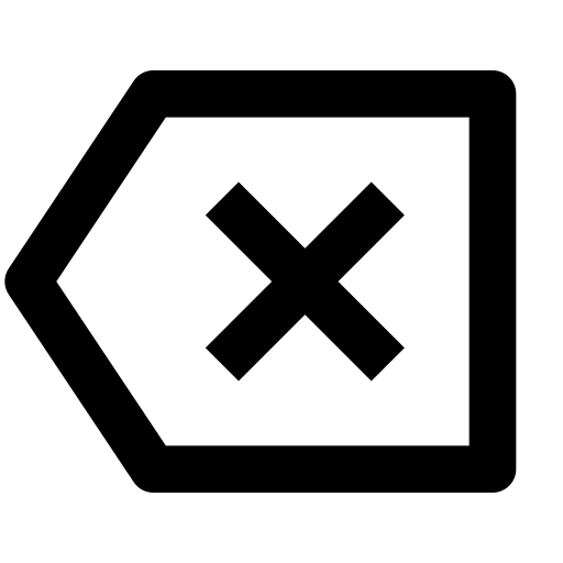 Delete, back, 2, line icon