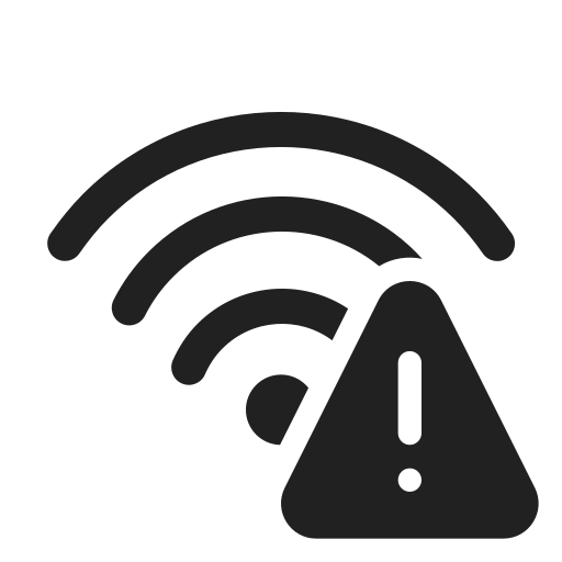 Ic, fluent, wifi, warning, regular icon