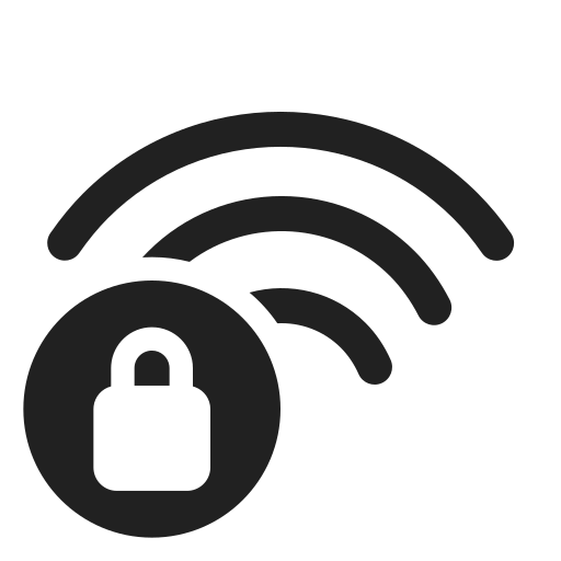 Ic, fluent, wifi, lock, regular icon