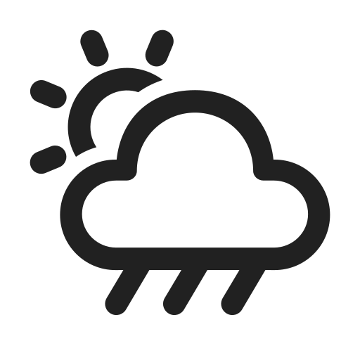 Ic, fluent, weather, rain, showers, day, regular icon