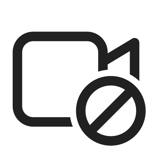 Ic, fluent, video, prohibited, regular icon