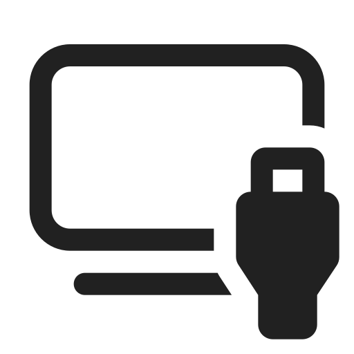 Ic, fluent, tv, usb, regular icon