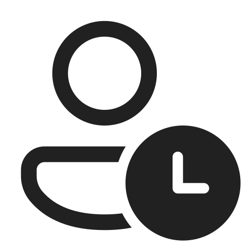 Ic, fluent, person, clock, regular icon