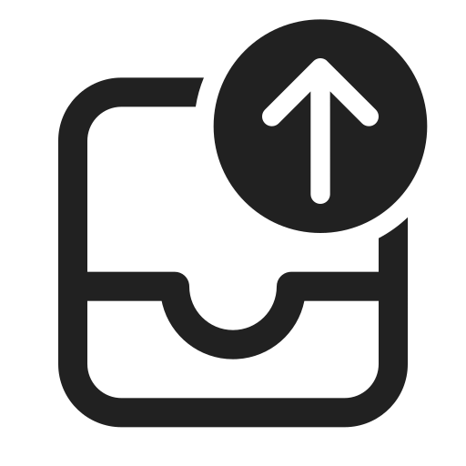 Ic, fluent, mail, inbox, arrow, up, regular icon