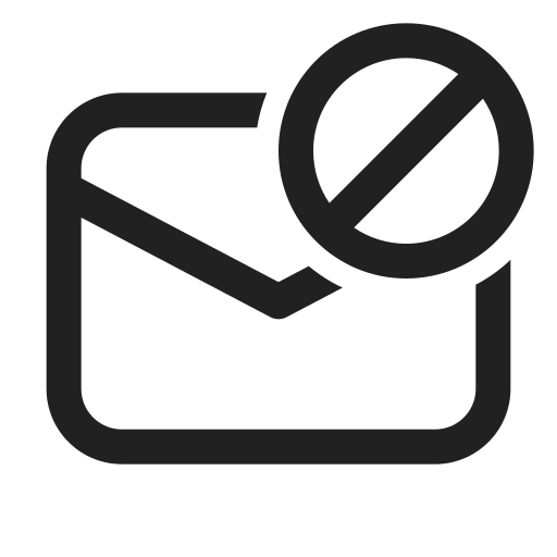 Ic, fluent, mail, prohibited, regular icon
