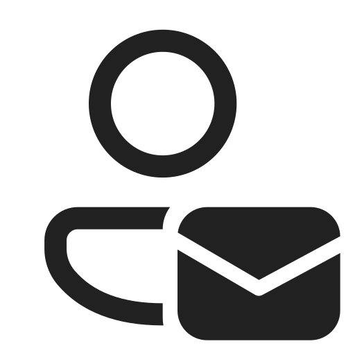 Ic, fluent, person, mail, regular icon