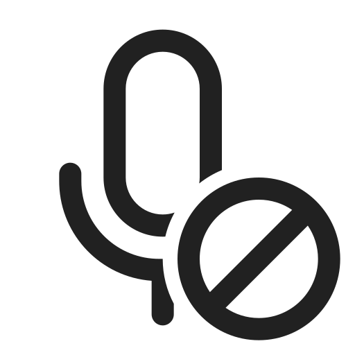 Ic, fluent, mic, prohibited, regular icon