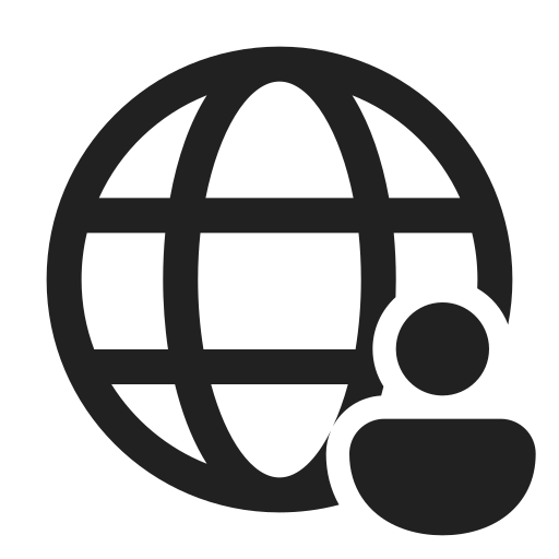 Ic, fluent, globe, person, regular icon