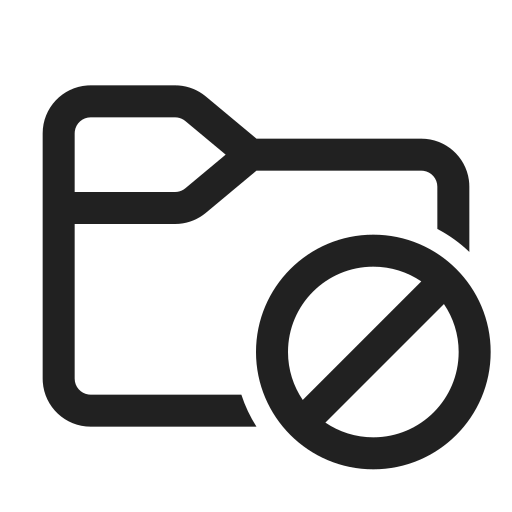 Ic, fluent, folder, prohibited, regular icon