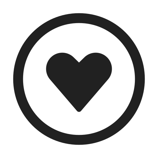 Ic, fluent, heart, circle, regular icon
