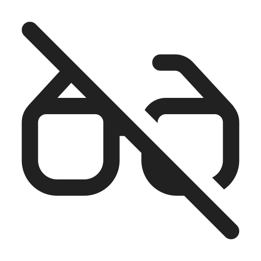 Ic, fluent, glasses, off, regular icon