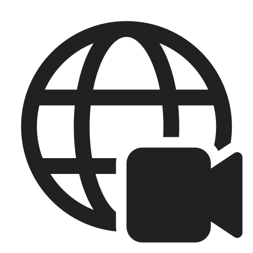 Ic, fluent, globe, video, regular icon