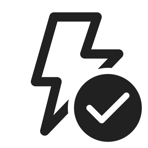 Ic, fluent, flash, checkmark, regular icon