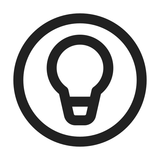 Ic, fluent, lightbulb, circle, regular icon
