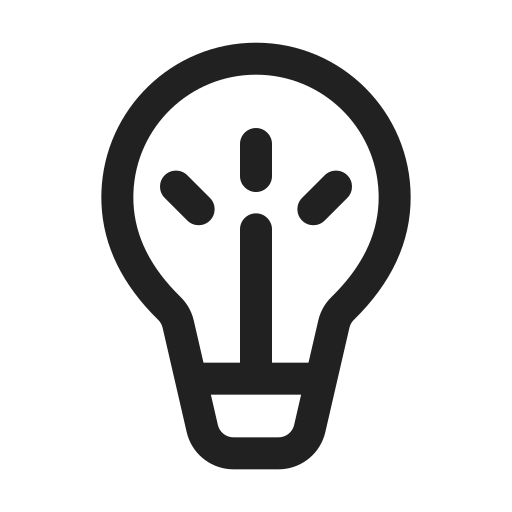 Ic, fluent, lightbulb, filament, regular icon