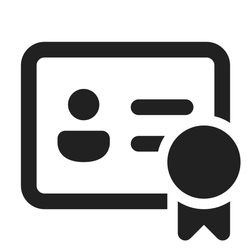 Ic, fluent, contact, card, ribbon, regular icon