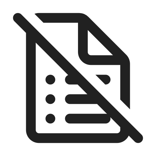 Ic, fluent, document, bullet, list, off, regular icon