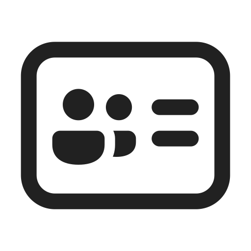 Ic, fluent, contact, card, group, regular icon