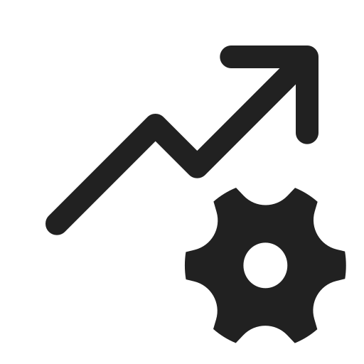 Ic, fluent, arrow, trending, settings, regular icon