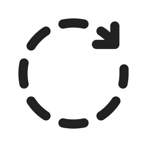Ic, fluent, arrow, clockwise, dashes, regular icon