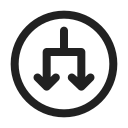 Ic,Fluent,Arrow,Circle,Down,Split,Regular