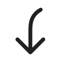 Ic,Fluent,Arrow,Curve,Down,Left,Regular