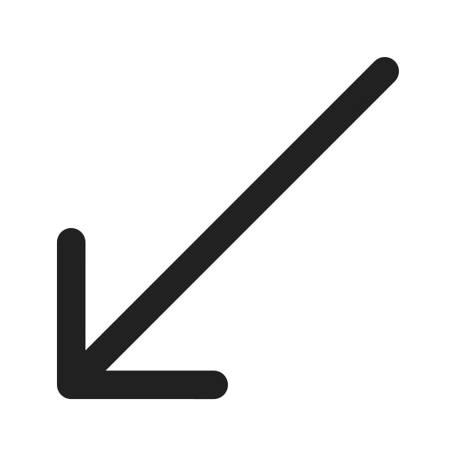 Ic, fluent, arrow, down, left, regular icon