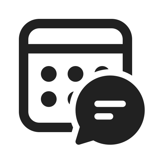 Ic, fluent, calendar, chat, regular icon