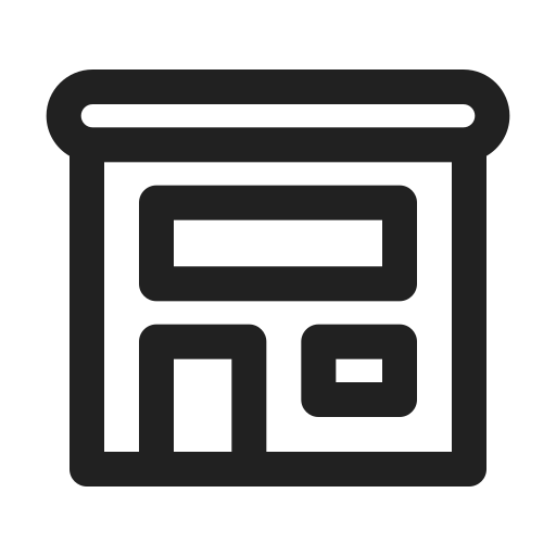 Ic, fluent, building, retail, regular icon