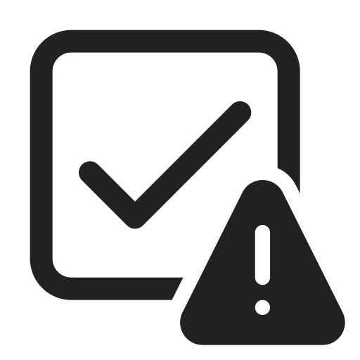 Ic, fluent, checkbox, warning, regular icon