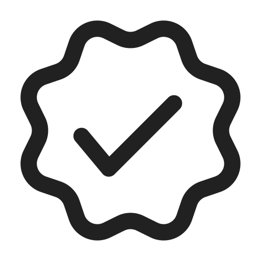 Ic, fluent, checkmark, starburst, regular icon