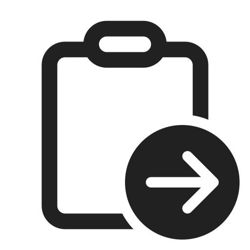 Ic, fluent, clipboard, arrow, right, regular icon
