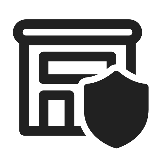 Ic, fluent, building, retail, shield, regular icon