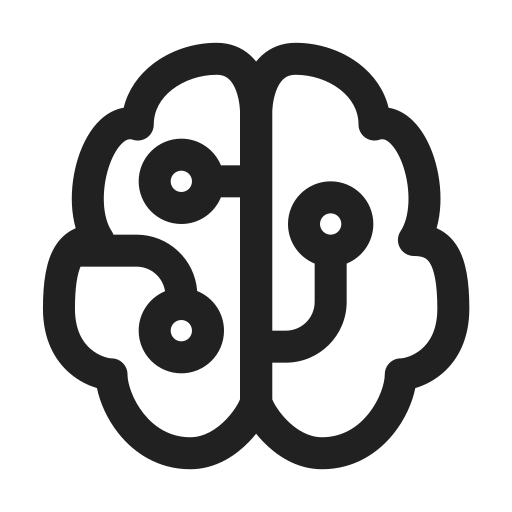 Ic, fluent, brain, circuit, regular icon