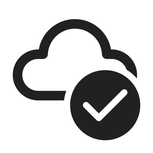 Ic, fluent, cloud, checkmark, regular icon