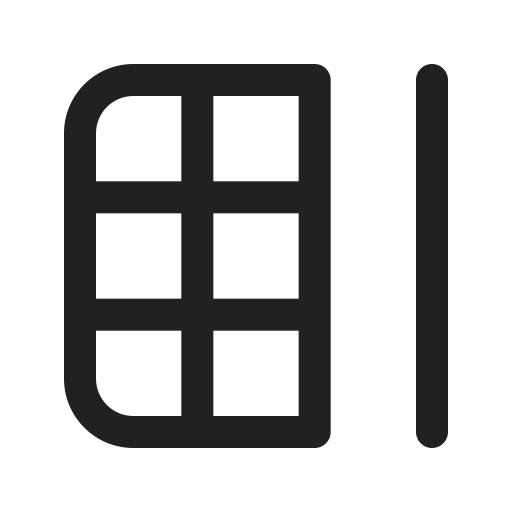 Ic, fluent, table, stack, right, regular icon