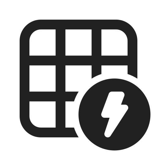 Ic, fluent, table, lightning, regular icon