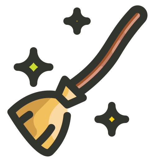 Broomstick, fly, magic, witch icon