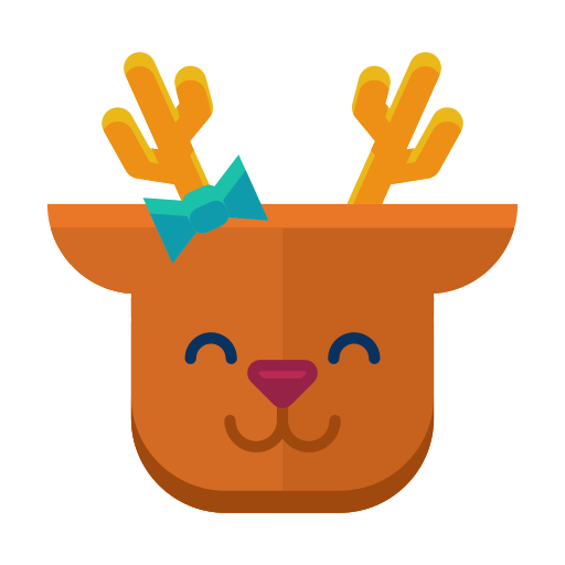 Deer, emoji, emoticon, happy, reindeer, smile icon