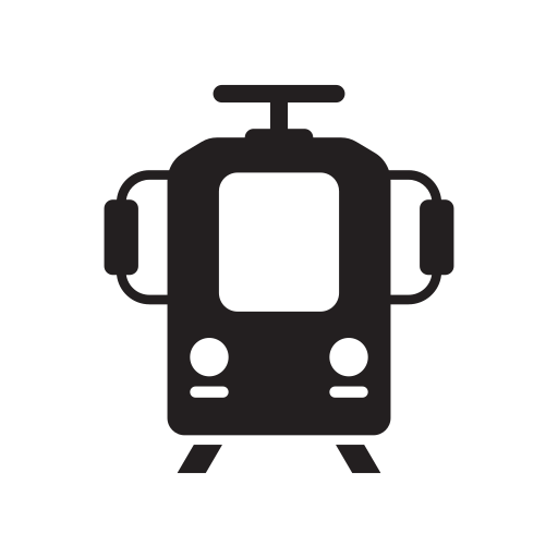 Front, rail, traffic, train, tram, tramway, travel icon